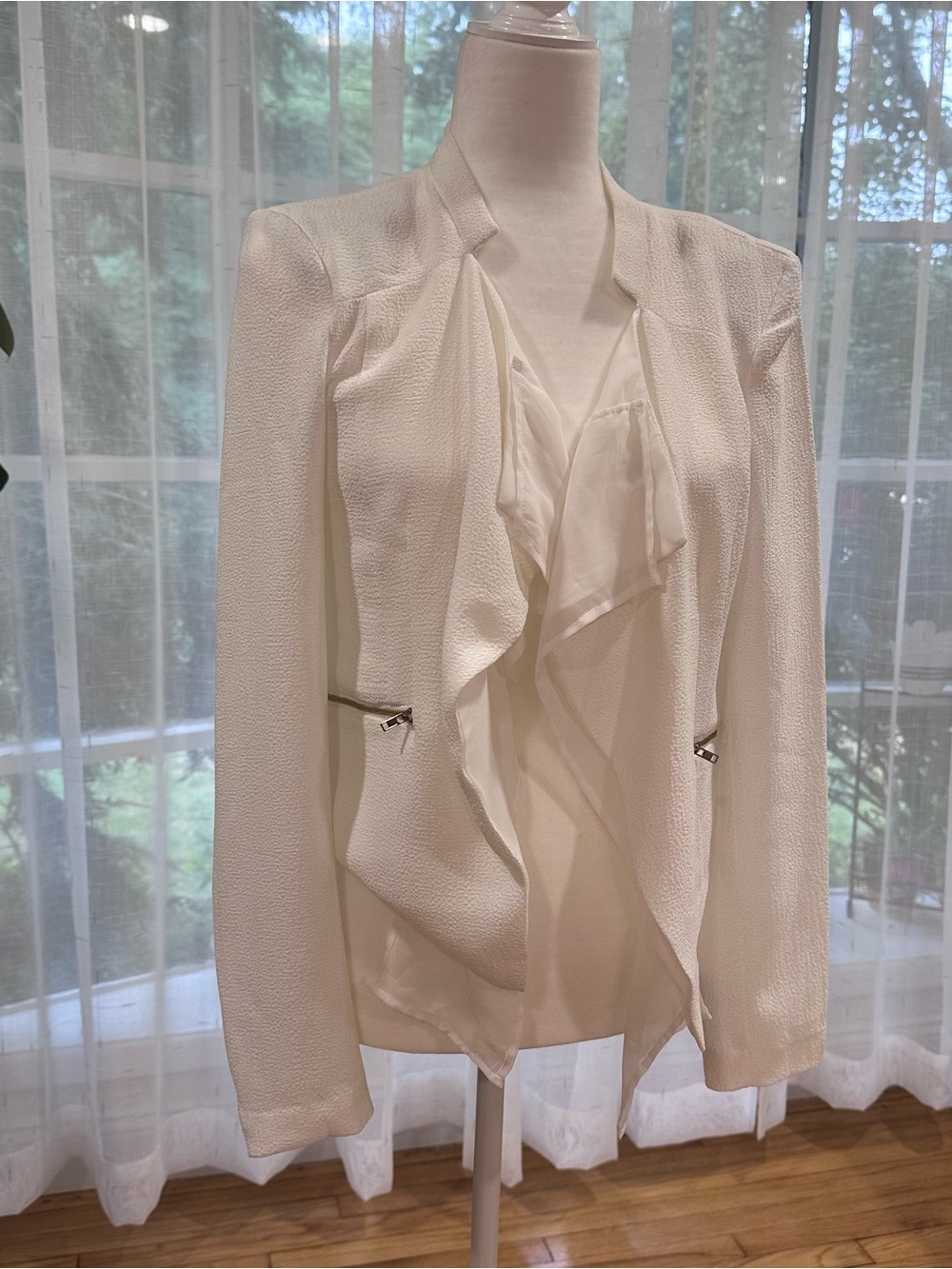 NWT Vero Moda off-white Textured Open-Front Blazer